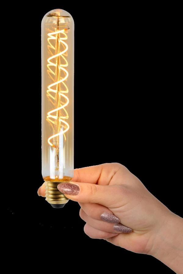 Lucide T32 - Filament bulb - Ø 3,2 cm - LED Dim. - E27 - 1x4,9W 2200K - Amber - atmosphere 2